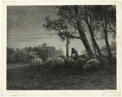 Poetische Dämmerung von Charles Emile Jacque