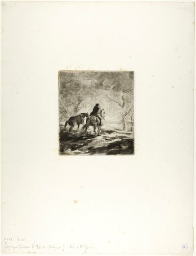 Reisender zu Pferd von Charles Emile Jacque