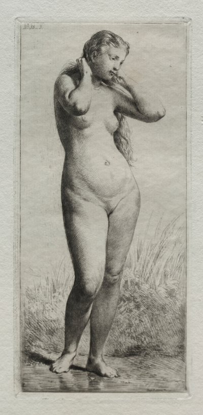 Junge Frau beim Baden von Charles Emile Jacque