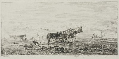Strand bei Villerville von Charles Francois Daubigny