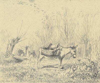 Der Esel auf der Wiese von Charles Francois Daubigny