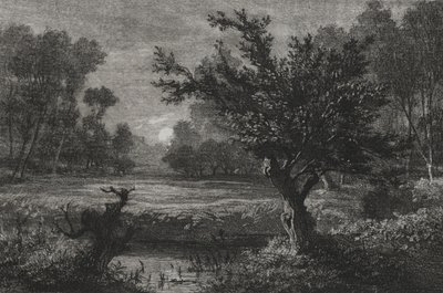 Mondaufgang im Andilly-Tal von Charles Francois Daubigny