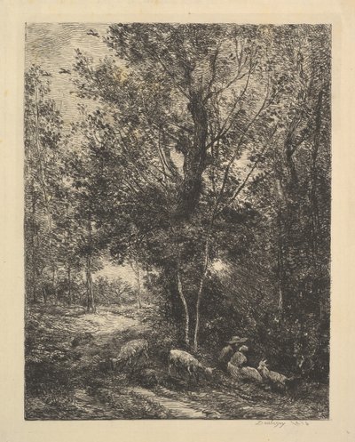 Hirte und Hirtin, 1874 von Charles Francois Daubigny