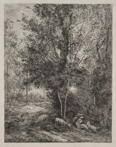 Der Hirte und die Hirtin, 1874 von Charles Francois Daubigny