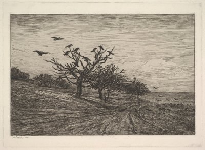 Baum voller Krähen, 1867 von Charles Francois Daubigny