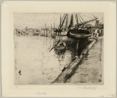Dock, New Yorker Fluss von Charles Frederick William Mielatz