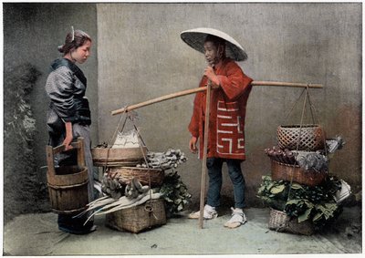 Gemüsehändler in Japan, ca. 1890 von Charles Gillot