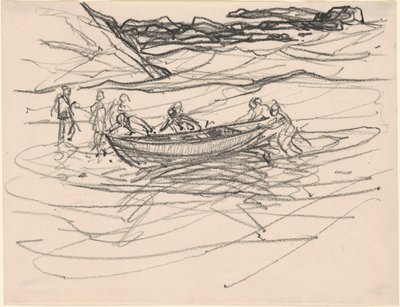 Das Rettungsboot zu Wasser lassen von Charles H. Woodbury