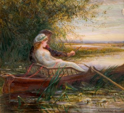 Zwei Figuren in einem Boot, 1881 von Charles James Lewis
