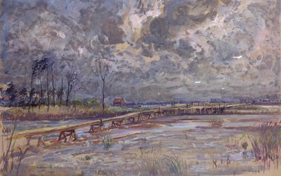 Überschwemmung der Yser, Nieuwpoort von Charles Jules Duvent