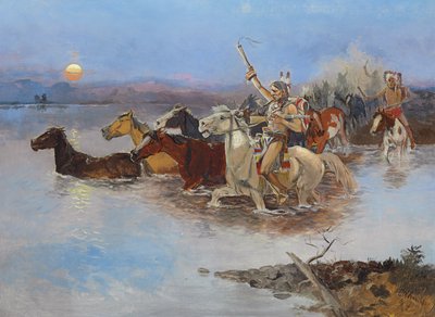 Flussüberquerung, ca. 1895 von Charles Marion Russell