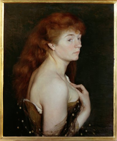 Porträt einer jungen rothaarigen Frau von Charles Maurin