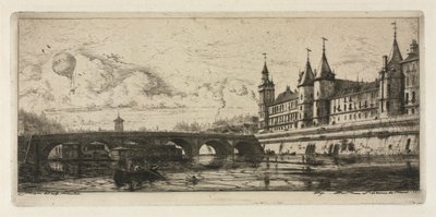 Radierungen von Paris: Die Wechselbrücke von Charles Meryon