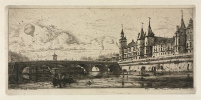 Radierungen von Paris: Die Exchange-Brücke, 1854 von Charles Meryon