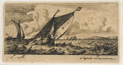Haarlemer Boote in Amsterdam von Charles Meryon