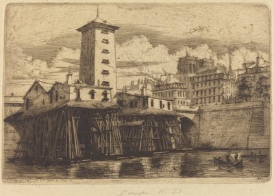La Pompe Notre-Dame, Paris von Charles Meryon