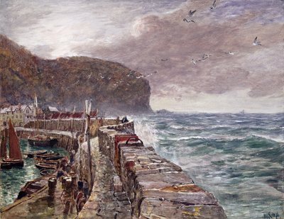 Clovelly Pier von Charles Napier Hemy