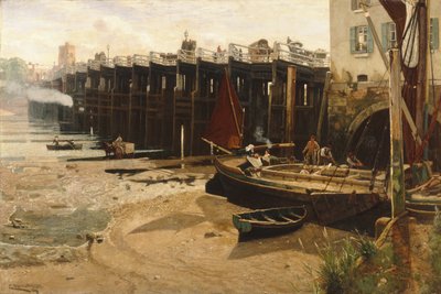 Alte Putney-Brücke von Charles Napier Hemy
