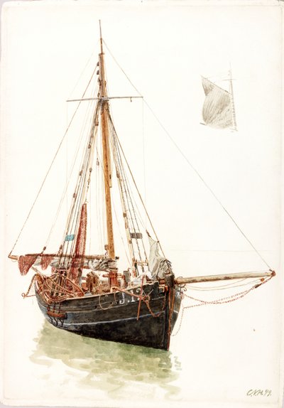 Studie eines Fischerbootes von Charles Napier Hemy