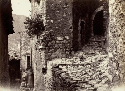 Eine Straße in Sainte-Agnès bei Roquebrune von Charles Nègre