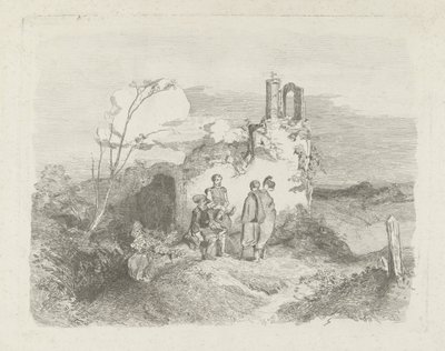Männer bei einer Ruine von Charles Rochussen