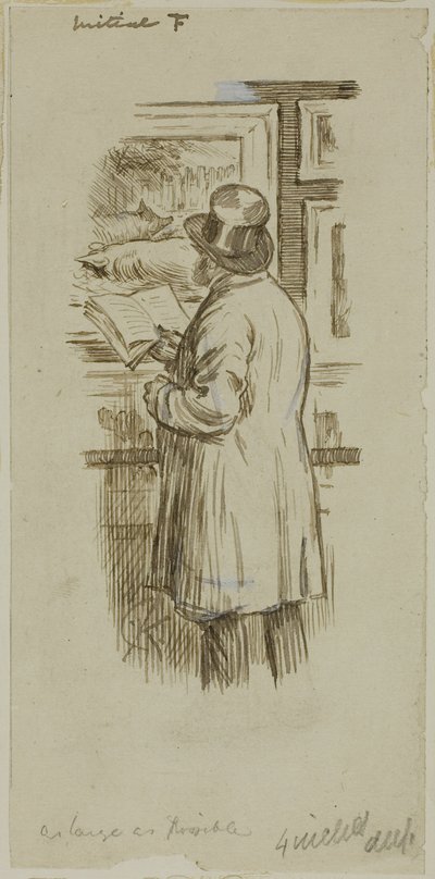 Mann bei der Ausstellung von Charles Samuel Keene