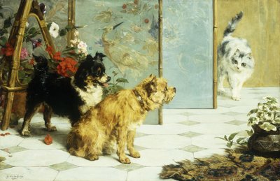 Verspielte Freunde, 1892 von Charles van den Eycken
