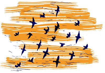 Vögel im Flug, 2020 von Charlotte Orr