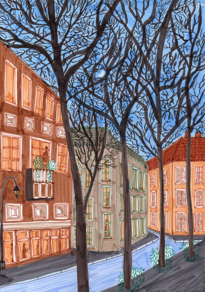 Friedrichshain bei Nacht von Charlotte Orr