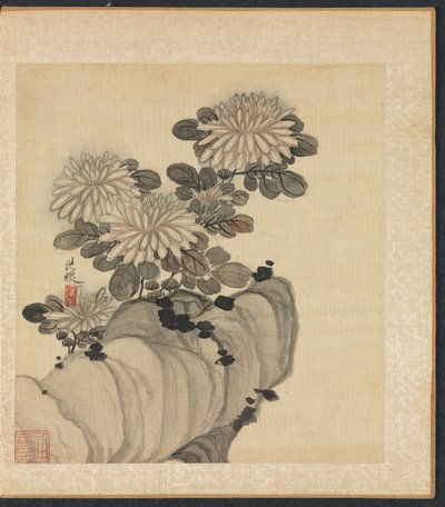 Chrysantheme und Felsen von Chen Hongshou