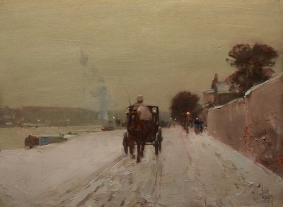 Entlang der Seine, Winter von Childe Frederick Hassam