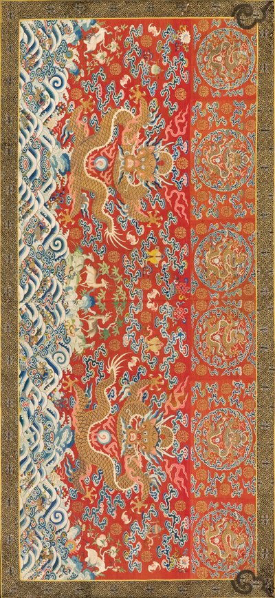 Wandbehang (mit Drachenmotiv), 1736-95 von Chinese School