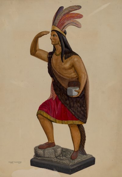 Indianer im Zigarrenladen, ca. 1937 von Chris Makrenos