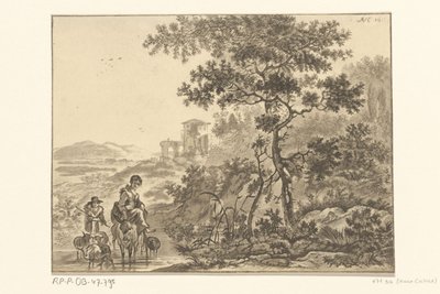 Italienisierende Landschaft mit Hirte von Christiaan Josi