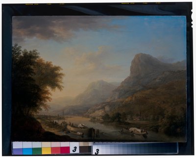 Gebirgige Flusslandschaft von Christian Georg the Elder Schuetz