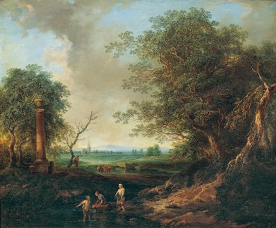 Landschaft mit Säule von Christian Hilfgott Brand