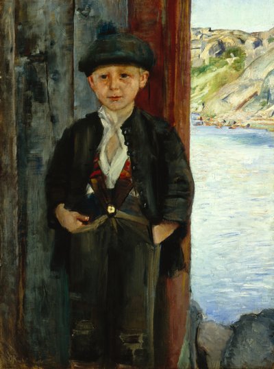 Junge an der Hauswand, ca. 1890 von Christian Krohg