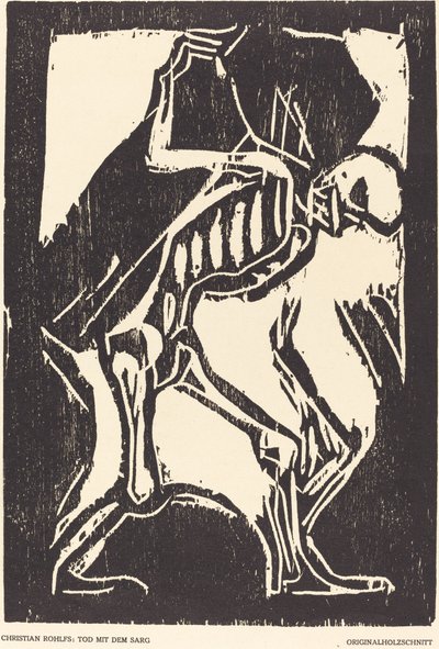 Tod mit einem Sarg, ca. 1917 von Christian Rohlfs