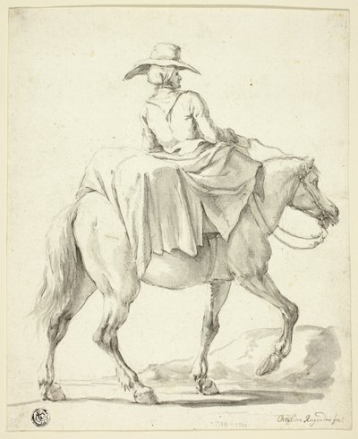 Marktfrau zu Pferd von Christian Rugendas