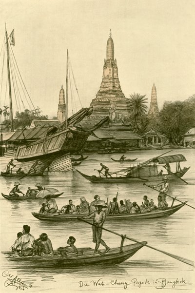 Wat Chaeng, Bangkok, Siam von Christian Wilhelm Allers