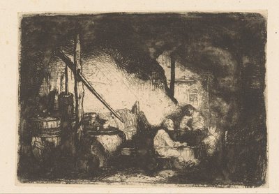 Drei Figuren am Tisch von Christian Wilhelm Ernst Dietrich