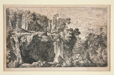 Landschaft mit Wasserfall von Christian Wilhelm Ernst Dietrich