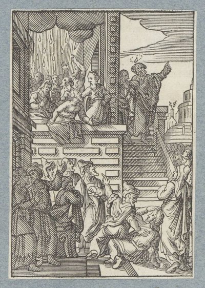 Petrus predigt in Jerusalem von Christoffel van Sichem (II)