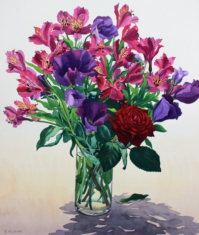 Blumen mit roter Rose von Christopher Ryland
