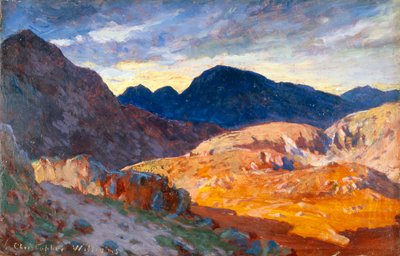Sonnenuntergang in den walisischen Hügeln, 1893-1934 von Christopher Williams