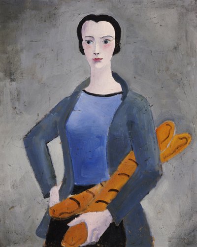 Mädchen mit Brot von Christopher Wood