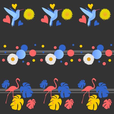 Vögel, Blumen, Flecken und Streifen von Claire Huntley