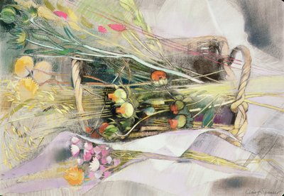 Korb mit getrockneten Blumen von Claire Spencer