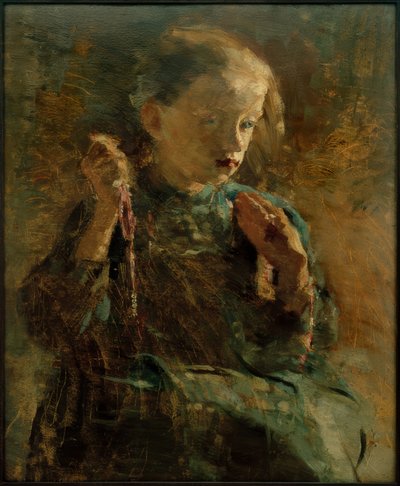 Stickendes Mädchen von Clara Siewert