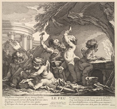 Feuer, 18. Jahrhundert von Claude Augustin Duflos